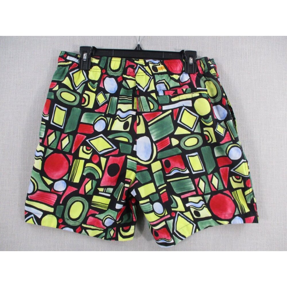 PacSun Mens Geometric Print Swim Shorts Size M Black Multi-Color Elastic Waist‎ - Picture 8 of 9